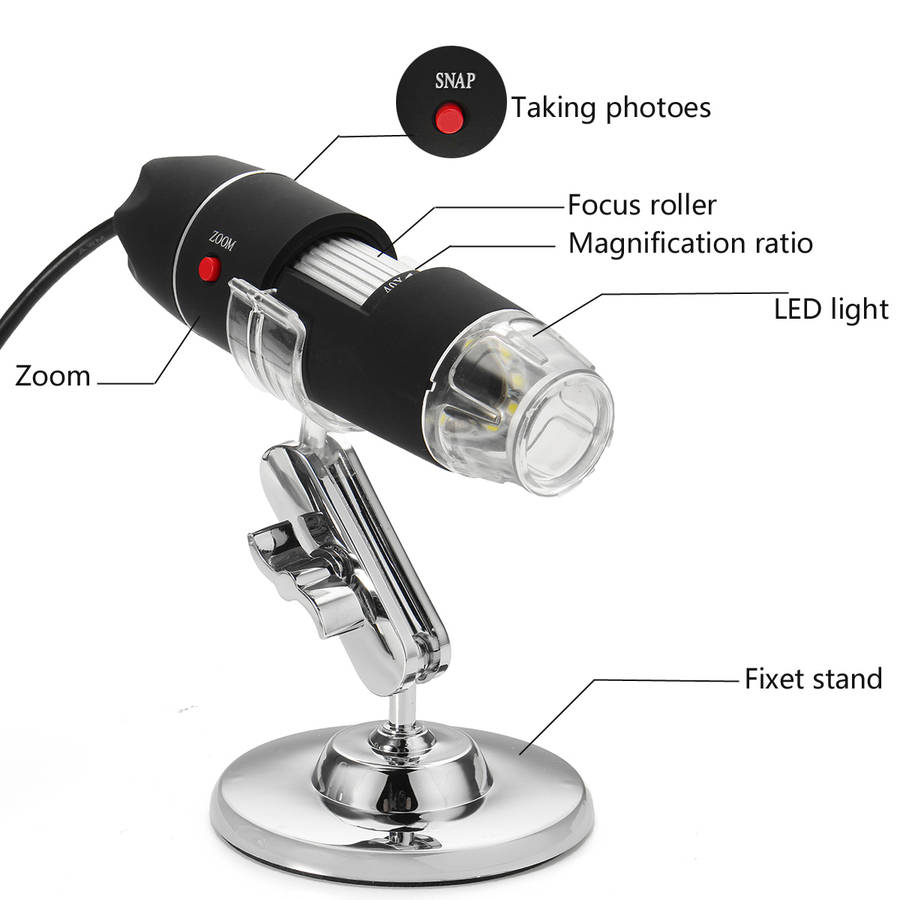 Handheld 8 LED USB 1600X Zoom Digital Microscope Biological Endoscope