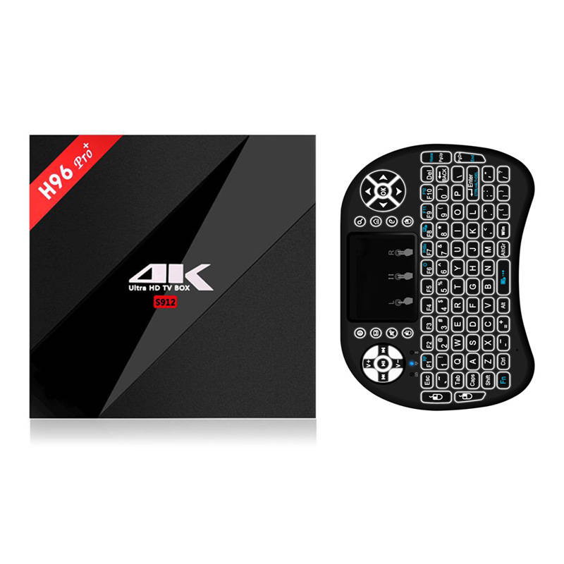 EU H96 PRO PLUS Amlogic S912 3G/32G TV Box with I8 White Backlit Air Mouse