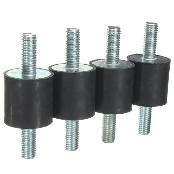 4pcs M8x25x25mm Rubber Shock Absorber Doubles Ends Rubber Mounts Vibration Isolator Mounts