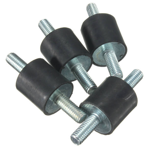 4pcs M8x25x25mm Rubber Shock Absorber Doubles Ends Rubber Mounts Vibration Isolator Mounts