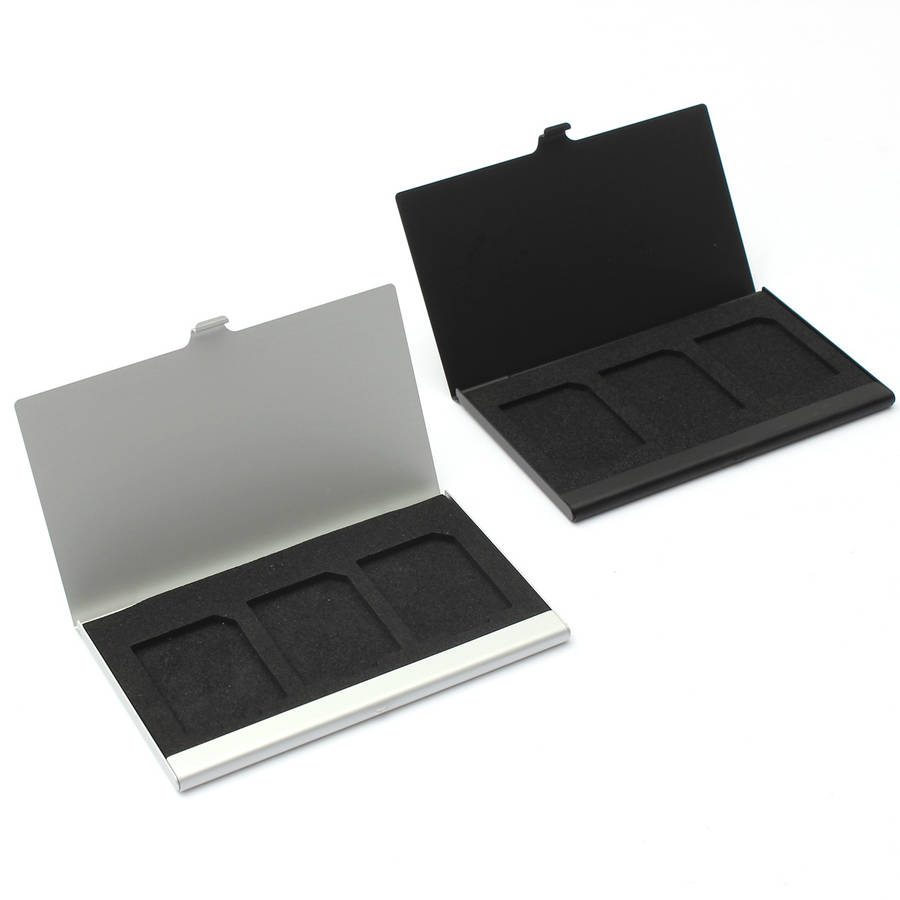 Aluminum Alloy Memory Card Case Card Box Holder For 3 Pcs SD/MMC Card