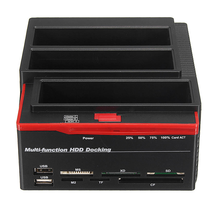 US 2.5"3.5" ALL In One USB3.0 To SATA IDE HDD SSD Hard Drive Enclosure Offline Clone Card Reader Hub