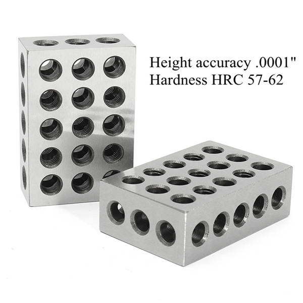 2pcs 1x2x3 Inch Blocks 23 Holes Parallel Clamping Block Milling Tool Precision 0.0001 Inch