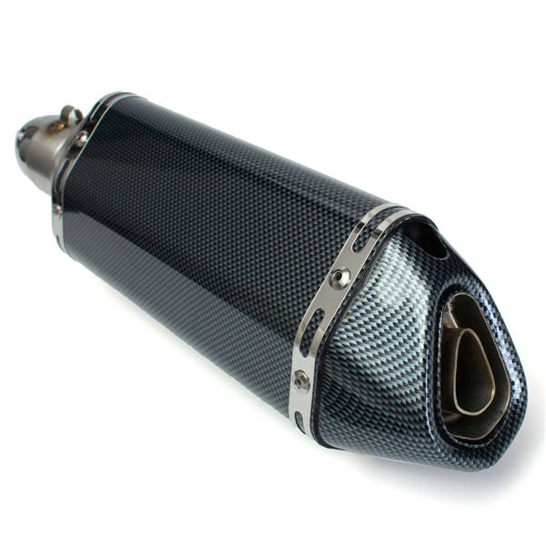 51mm Motorcycle Exhaust Muffler Silencer Pipe System Stainless Steel Carbon Fibers
