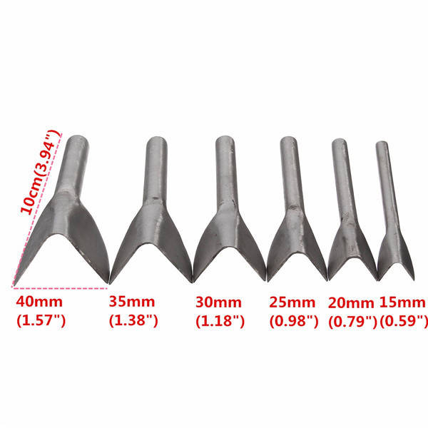 6pcs Leather Craft Tools Half Round V Shaped Cutter Punch Tools