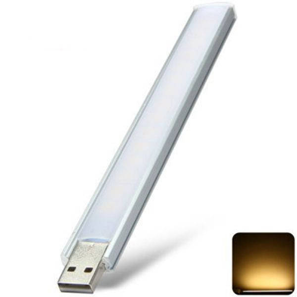 20CM 4.5W SMD 5730 LED Rigid Strip Warm White Light With Touch Switch USB 21 LEDs Light PC Computer