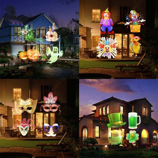 ARILUX 16 Patterns 8W Remote Christmas Stage Light Projector Waterproof Spotlight Halloween Party