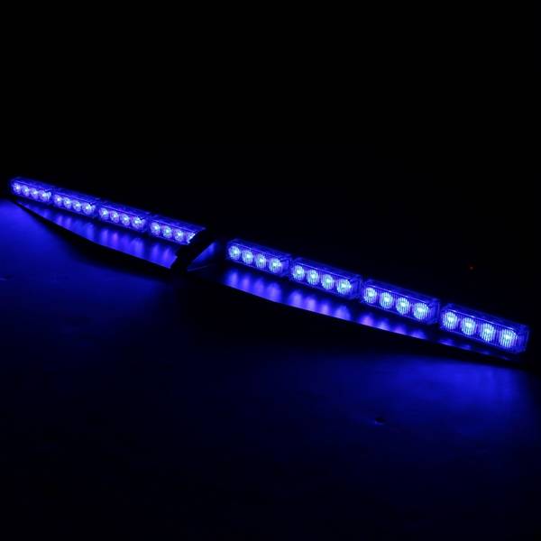 16 LED 24W Blue Emergency Traffic Advisor Vehicle Strobe LED Car Lights Bar
