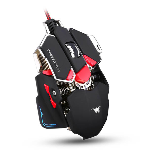 Combaterwing 4800DPI USB Wired Professional Gaming Mouse Programmable 10 Buttons RGB Breathing LED