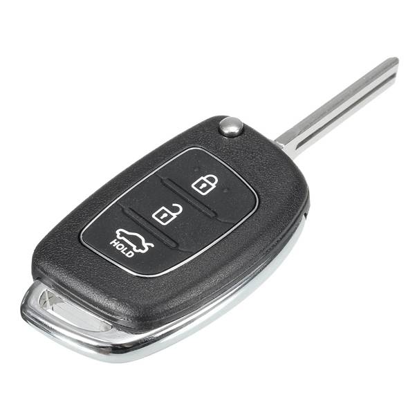 Car Remote Key Case Fob 3 Button Flip Key Shell Left Fold for Hyundai Santa Fe 13-14 PG180A