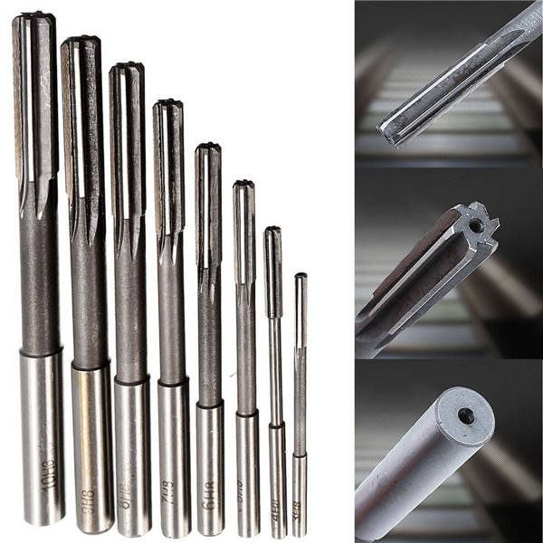 8pcs 3-10mm HSS Machine Reamer Straight Shank Milling Reamer Chucking Reamer