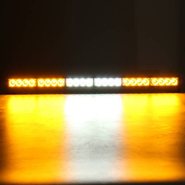 27inch LED Strobe Light Bar Traffic Emergency Flash Warning Lamp White&Amber For Car Vehicle Truck