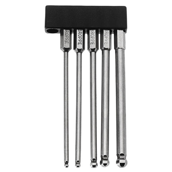 Broppe 5pcs 2.5/3/4/5/6mm 100mm Magnetic Ball Screwdriver Bits 1/4 Inch Hex Shank