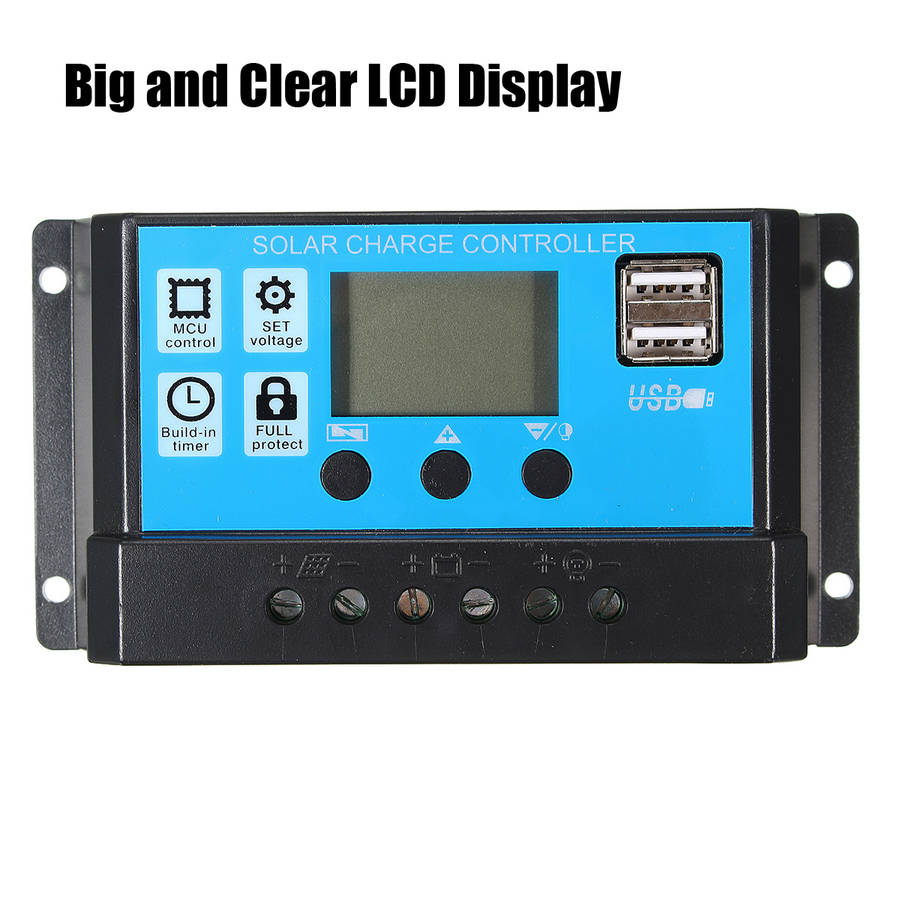 PMW 10/20/30A 12/24V LCD Solar Charge Controller