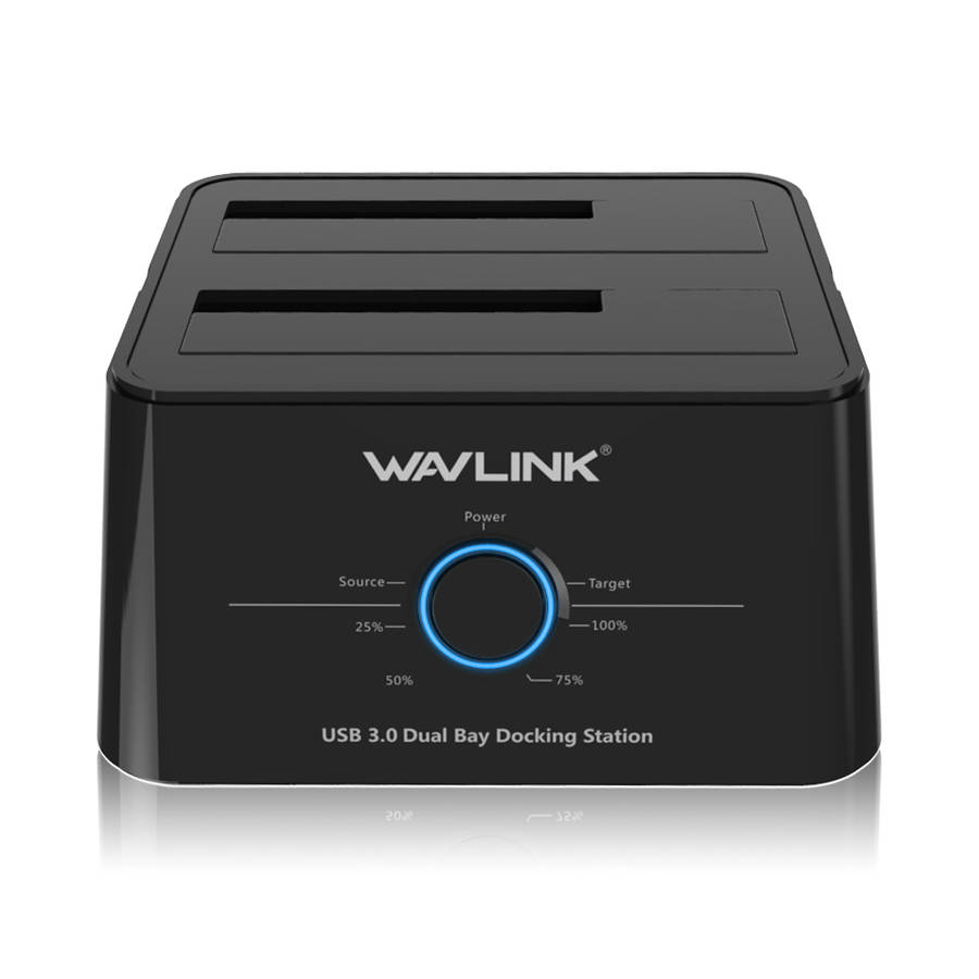 WAVLINK 5Gbps USB 3.0 to SATA Dual-Bay 2.5 3.5 Inch HDD SSD Enclosure Hard Drive Docking Station
