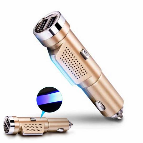 Dual USB Car Charger Fresh Oxygen Ozone Air Purifier Cigarette Lighter  2 In 1