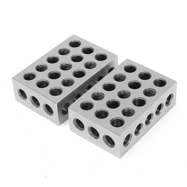 2pcs 1x2x3 Inch Blocks 23 Holes Parallel Clamping Block Milling Tool Precision 0.0001 Inch