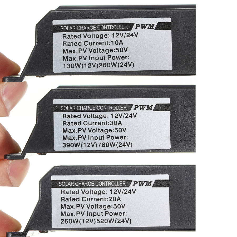 PMW 10/20/30A 12/24V LCD Solar Charge Controller