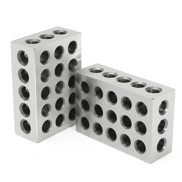 2pcs 1x2x3 Inch Blocks 23 Holes Parallel Clamping Block Milling Tool Precision 0.0001 Inch