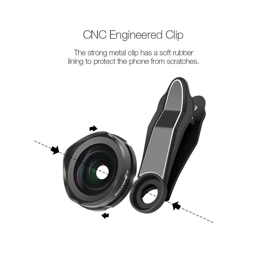 BlitzWolf® BW-LS3 Camera Lens 120° Wide Angle Lens with Universal Locust Clip