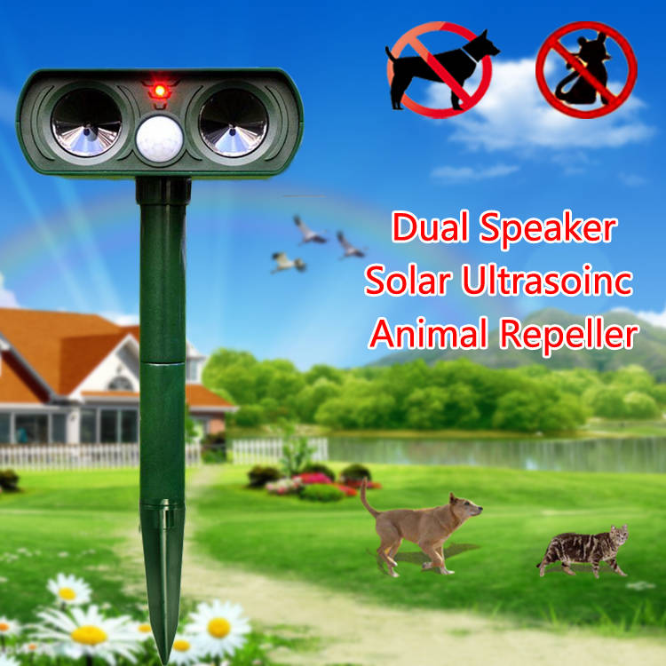 solar ultrasonic animal cat dog repeller