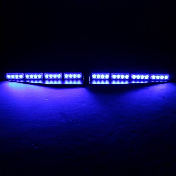 16 LED 24W Blue Emergency Traffic Advisor Vehicle Strobe LED Car Lights Bar