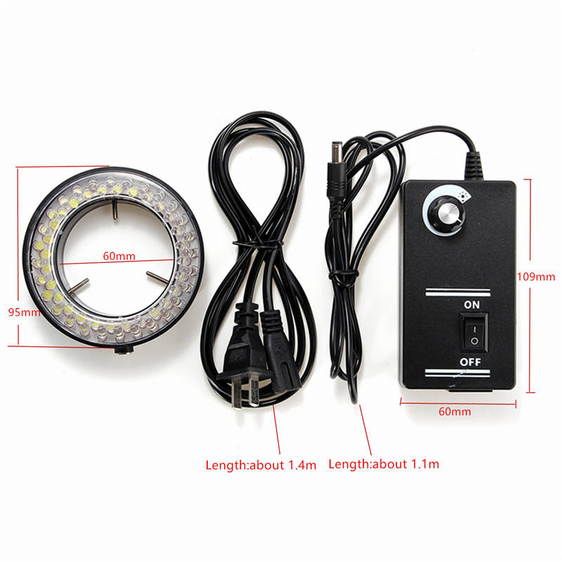 60Pcs LED Adjustable Ring Light illuminator Lamp for Stereo Zoom Microscope US Plug