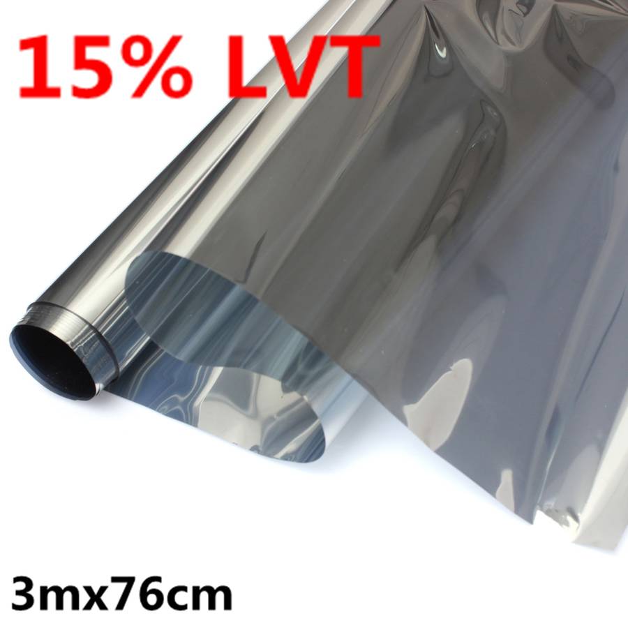 15% 30% 3mx76cm LVT Car Auto Window Glass Tint Film Tinting Roll Silver Mirror