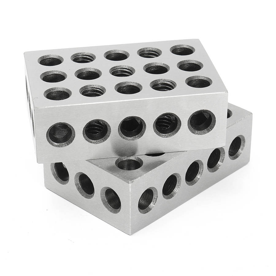 2pcs 1x2x3 Inch Blocks 23 Holes Parallel Clamping Block Milling Tool Precision 0.0001 Inch