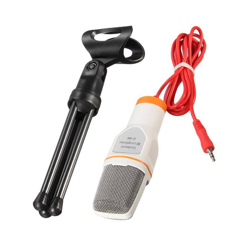 Universal Noise Cancelling HD 3.5mm Microphone with Tripod Stand for Xiaomi iPhone Samsung PC Laptop