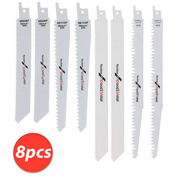 8pcs Reciprocating Saw Blades Wood Metal Cutter Blade