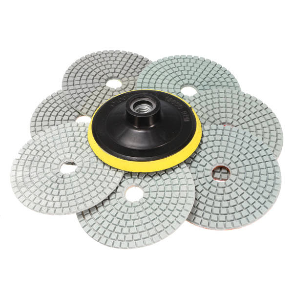 8pcs 4 Inch 50 to 3000 Grit Diamond Polishing Pads for Granite Stone Concrete Marble