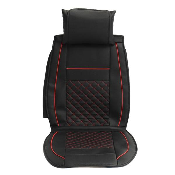 + 10pcs PU Leather Car Seat Cover 5 Seat Front and Rear Seat Cover Set Full Surround Needlework