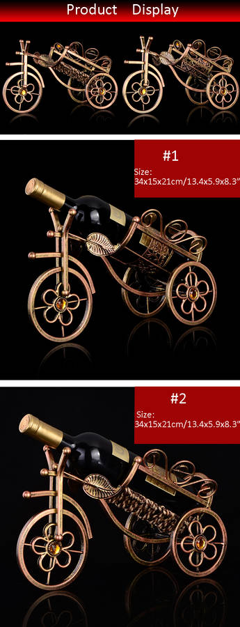 Metal Tricycle Wine Rack Champagne Holder Showing Stand Wine Champagne Rack Home Decor