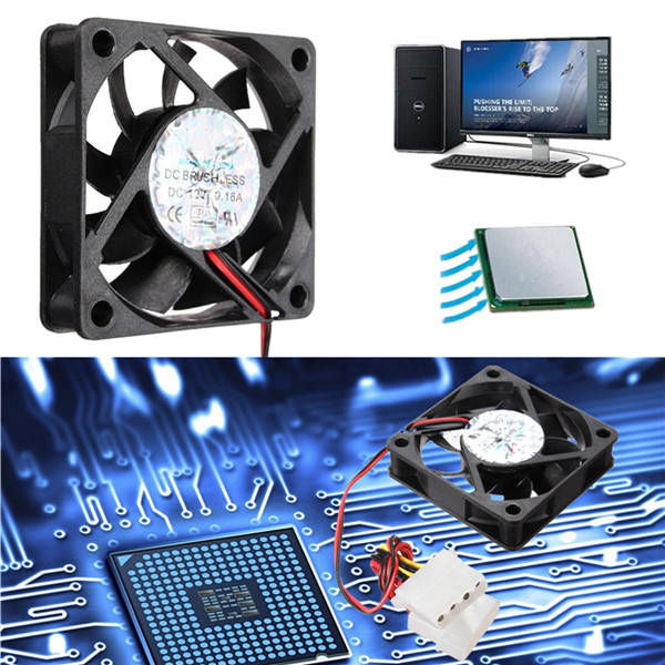 60mm x 60mm x 15mm 12V 4 Pin Internal Computer CPU Cooling Fan Desktop Cooler Fan