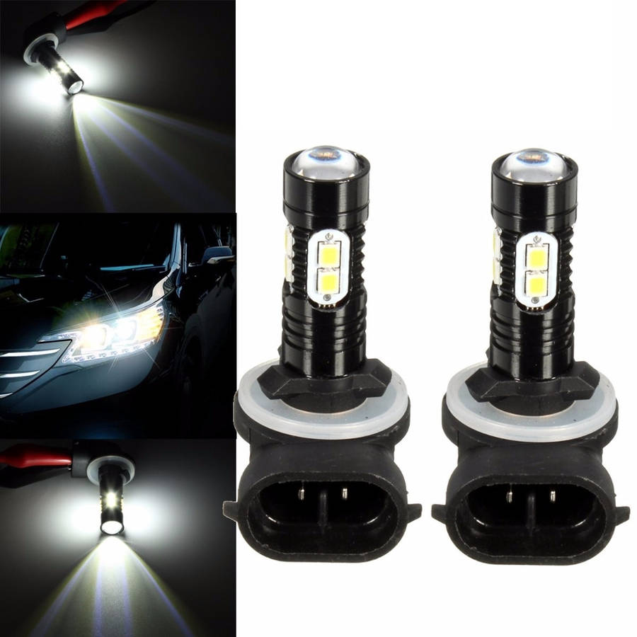 2Pcs 881 889 50W 1000LM 6000K LED White Light Bulbs Car Fog Driving DRL Lamp