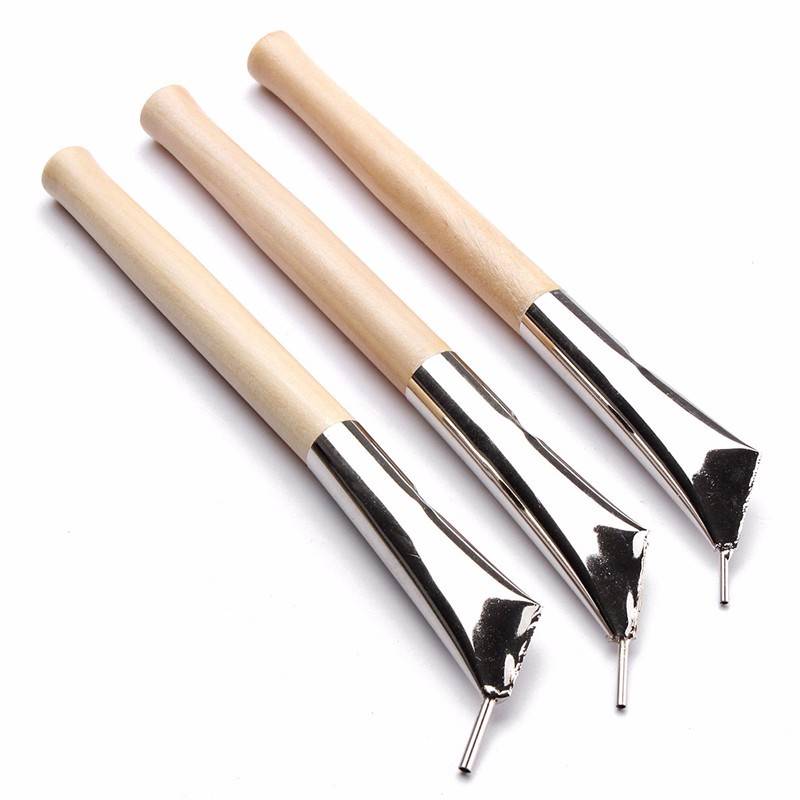 3 Pcs Stainless Steel Pottery Clay Sculpture Wax Printing Batik Knives Pens