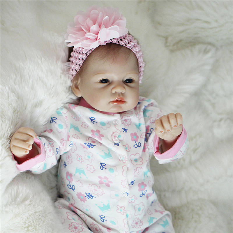 22" 55cm Lifelike Newborn Silicone Vinyl Reborn Baby Doll Handmade Reborn Dolls