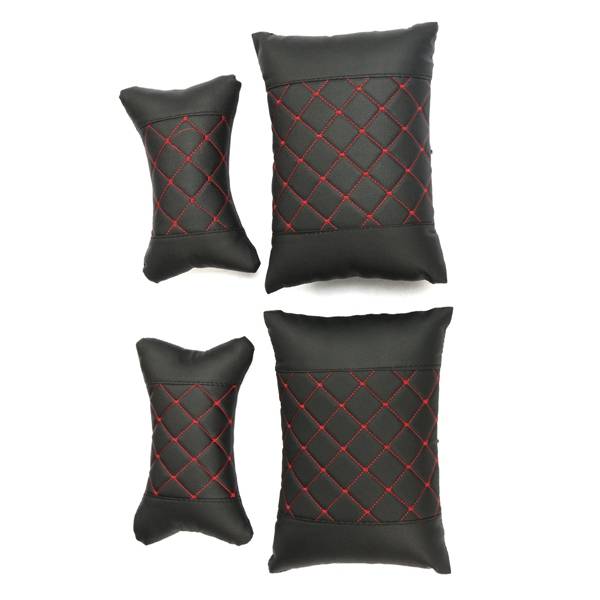 + 10pcs PU Leather Car Seat Cover 5 Seat Front and Rear Seat Cover Set Full Surround Needlework