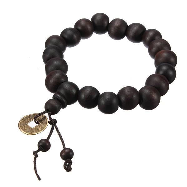 Wood Beads Coin Bracelet