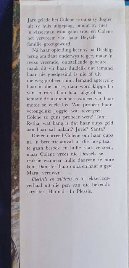 Bloeisels en wildeals deur Hannah du Plessis