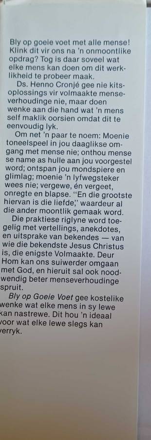 Bly op goeie voet deur Henno Cronje