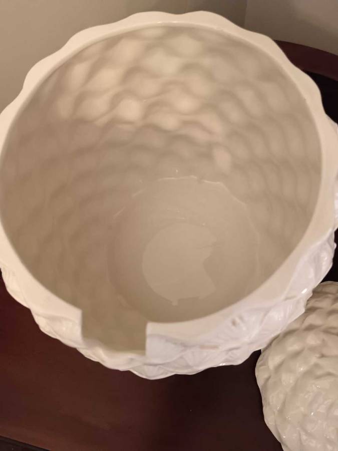 Stunning White Porcelain Pineapple Taureen with Ladle