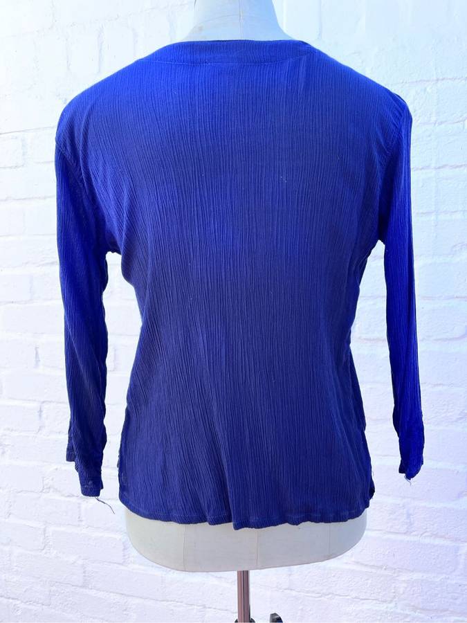 Beautiful deep blue viscose Indian top (small)