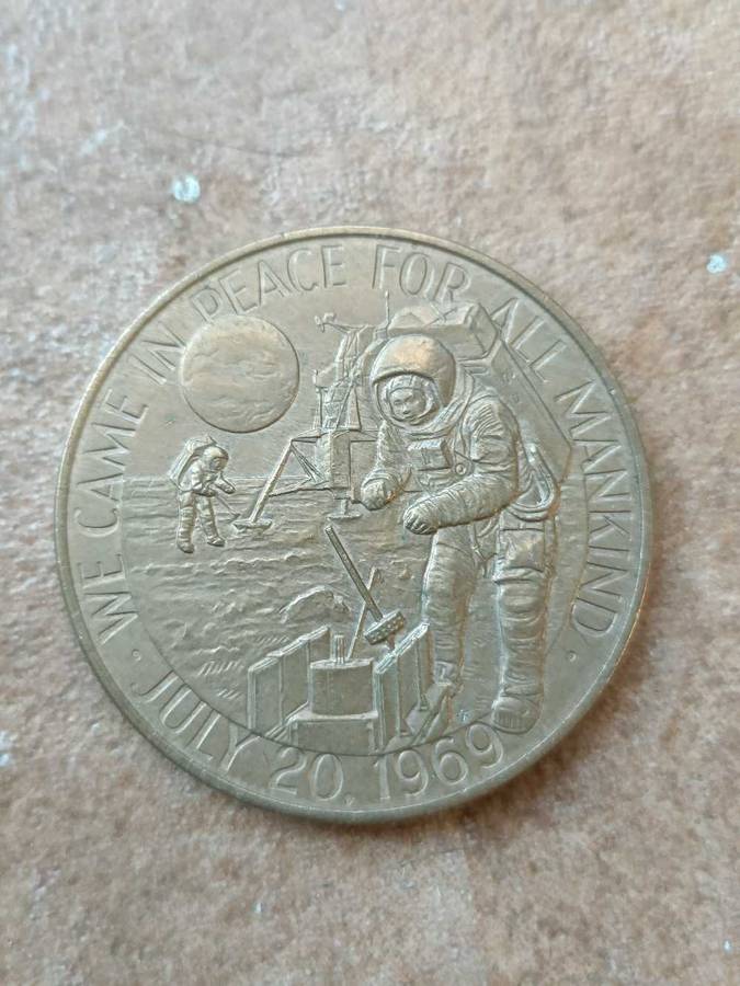 1969 Apollo XI Medal, Very Rare 39mm