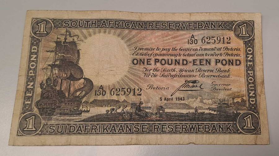 5 April 1943 Black One Pound Postmus A/130 625912