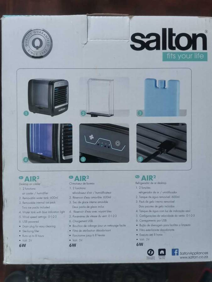 Salton USB Desktop Multifunction Air Cooler - 600ml