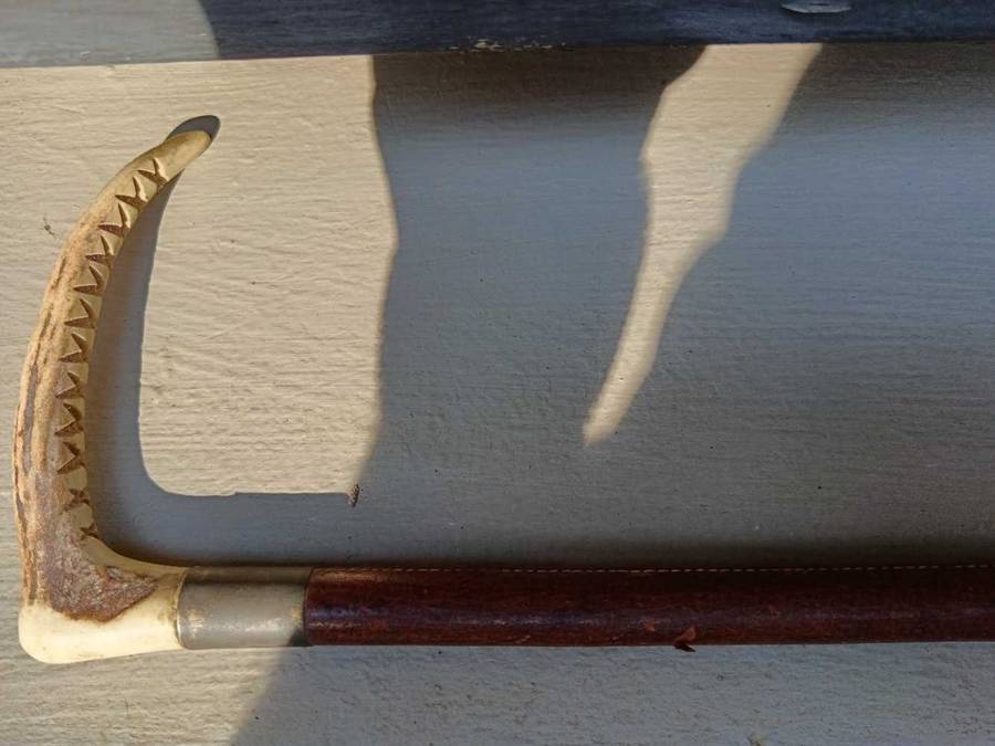 Antique Riding Crop with Antler Handle