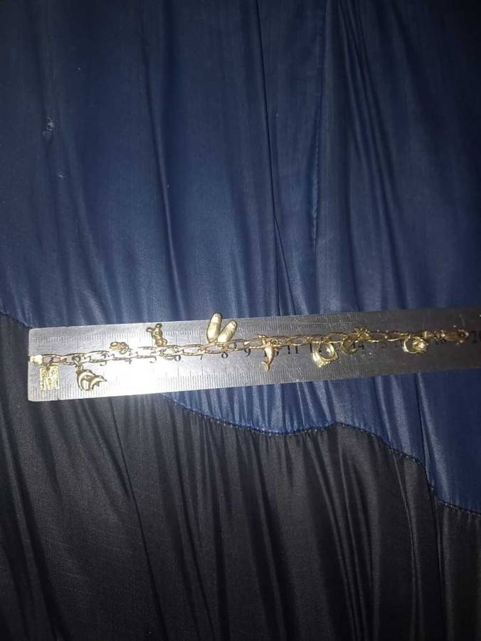 Ladies 9 carat gold charm bracelet