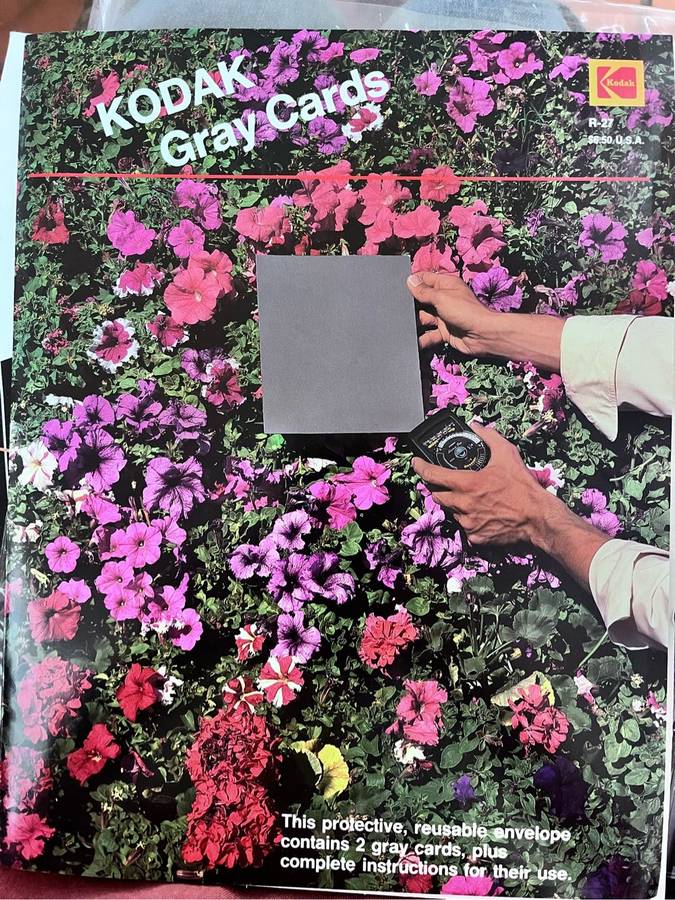 Kodak gray cards R-27 (printed in USA in 1980s)